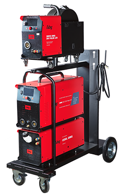 FUBAG XMIG 500 T DW PULSE в комплекте с модулем подачи проволоки и блоком жидкостного охлаждения.