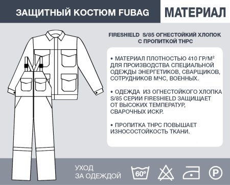 Защитный костюм Fubag размер 48-50 рост 3 в Москве фото