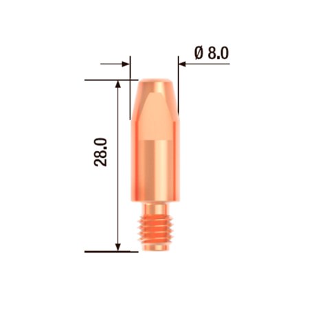 FUBAG Контактный наконечник M6х28 мм ECU D=0.6 мм (10 шт.) в Москве фото