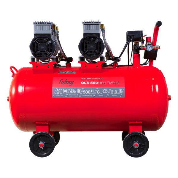 Компрессор воздушный безмасляный малошумный FUBAG OLS 500/100 CM2х2 + Набор пневмоинструмента (5 предметов) в ПОДАРОК в Москве фото