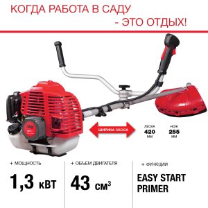 Бензиновый триммер FUBAG FPT 43 + Триммерная леска  сечение витой квадрат L 130 м * 2,4 мм в ПОДАРОК в Москве фото